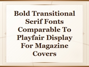 Bold Transitional Serif Fonts Like Playfair Display for Magazine Covers